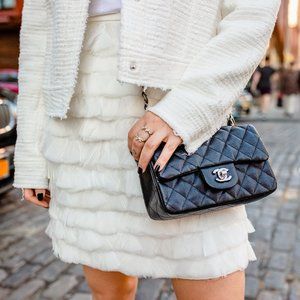 Club Monaco White Feather Skirt